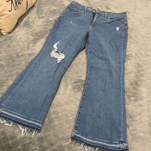 Express cropped flare denim